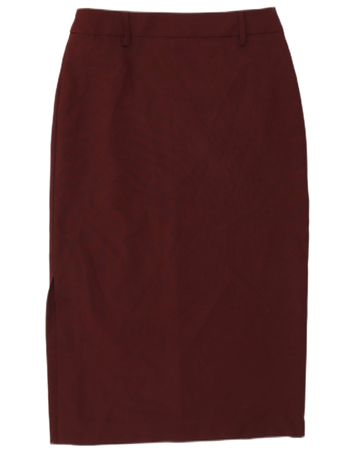 Saia Midi Feminina Benetton IT 44 Médio W28 Poliéster Borgonha