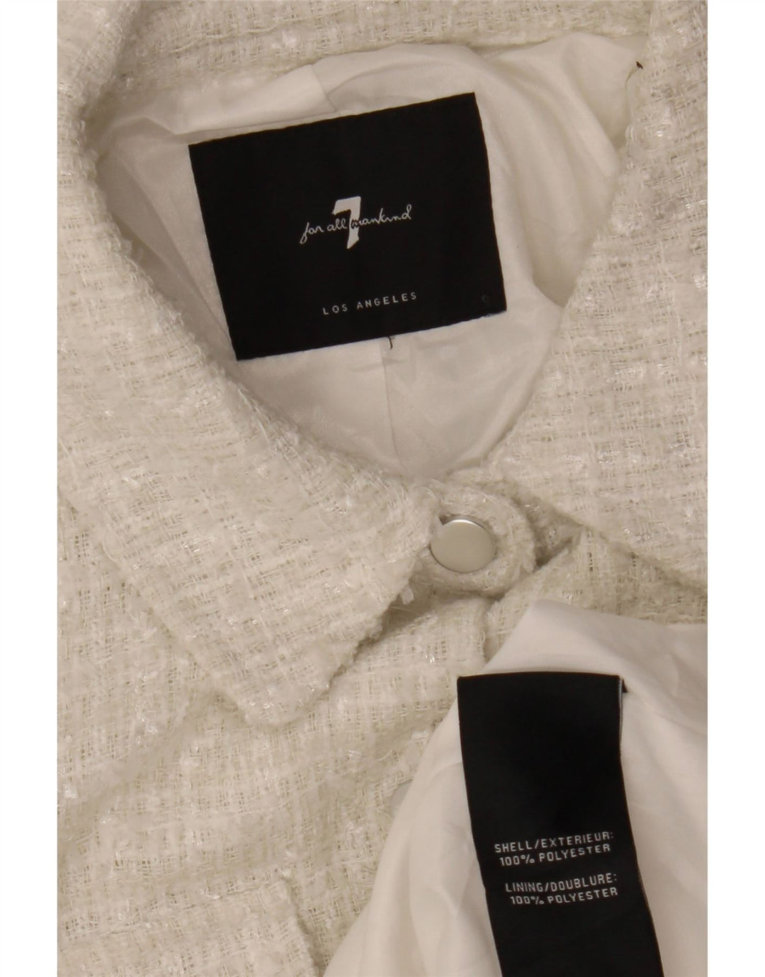 Jaqueta bomber feminina 7 FOR ALL MANKIND UK 12 poliéster branco médio