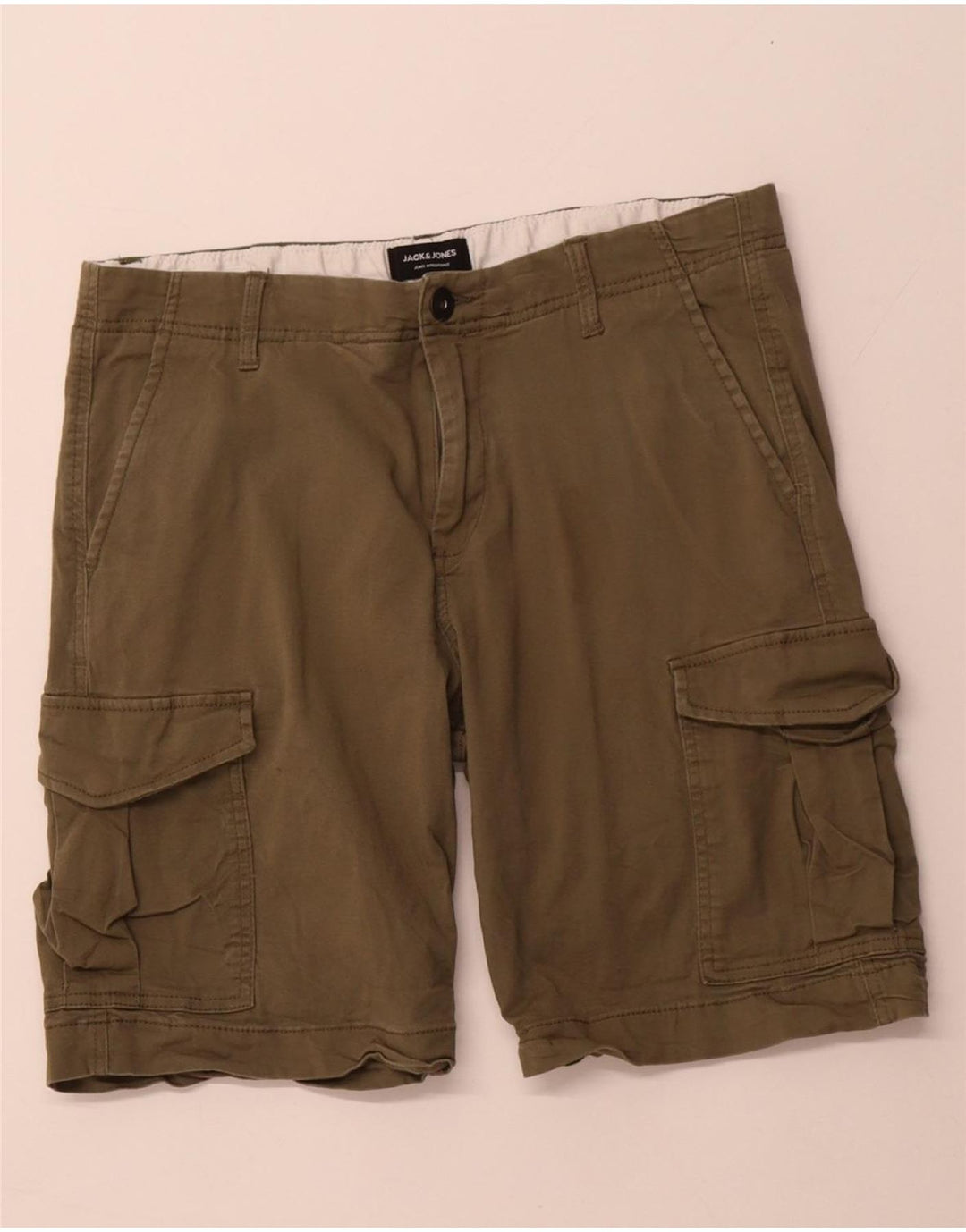 Shorts cargo masculino JACK & JONES W32 algodão cáqui médio