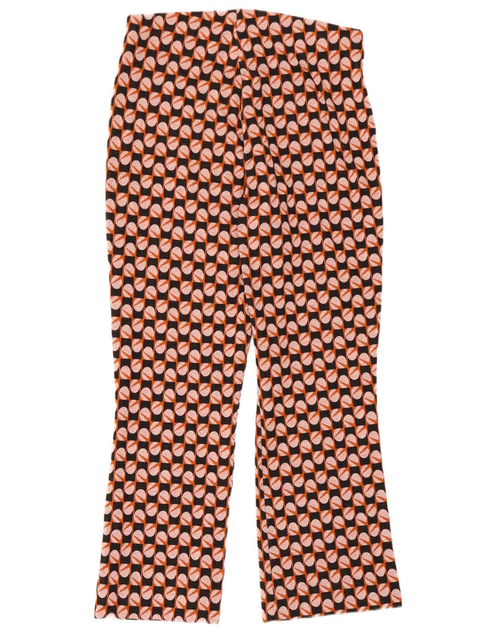 Zara Calça feminina casual bootcut grande W30 L26 multicolorida geométrica