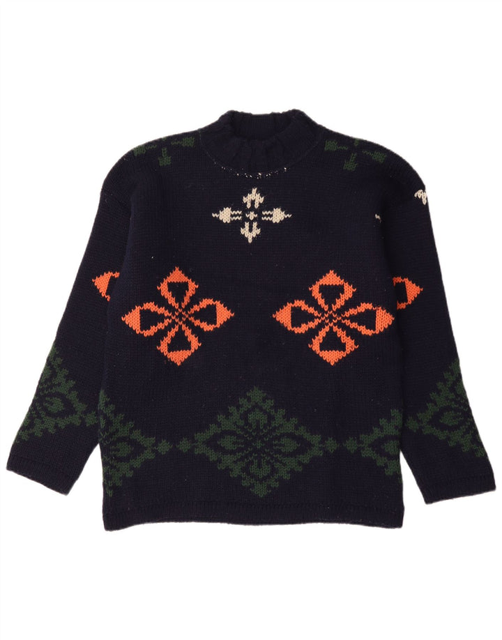 Suéter masculino Foxhound com gola tartaruga grande azul marinho floral