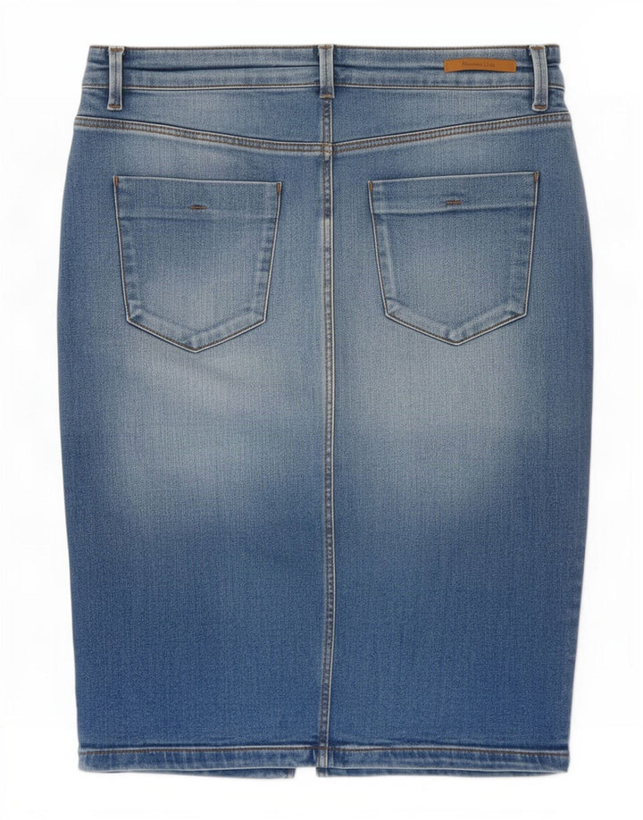 Saia jeans feminina Massimo Dutti UE 38 pequena W28 azul