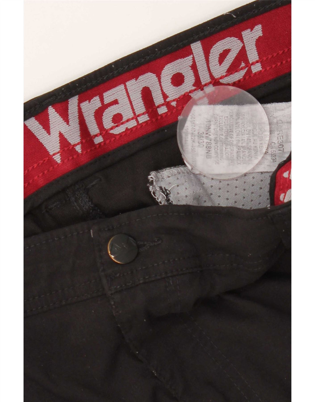 Calça cargo masculina Wrangler W36 L30 nylon preto