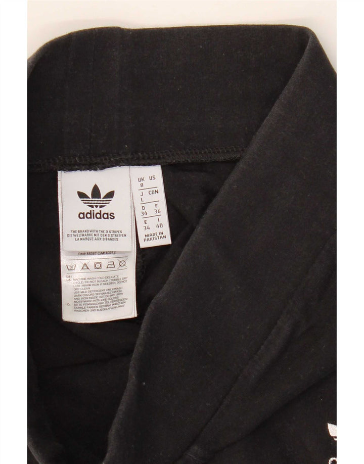 Leggings Adidas Femininas UK 8 Pequenas Algodão Preto