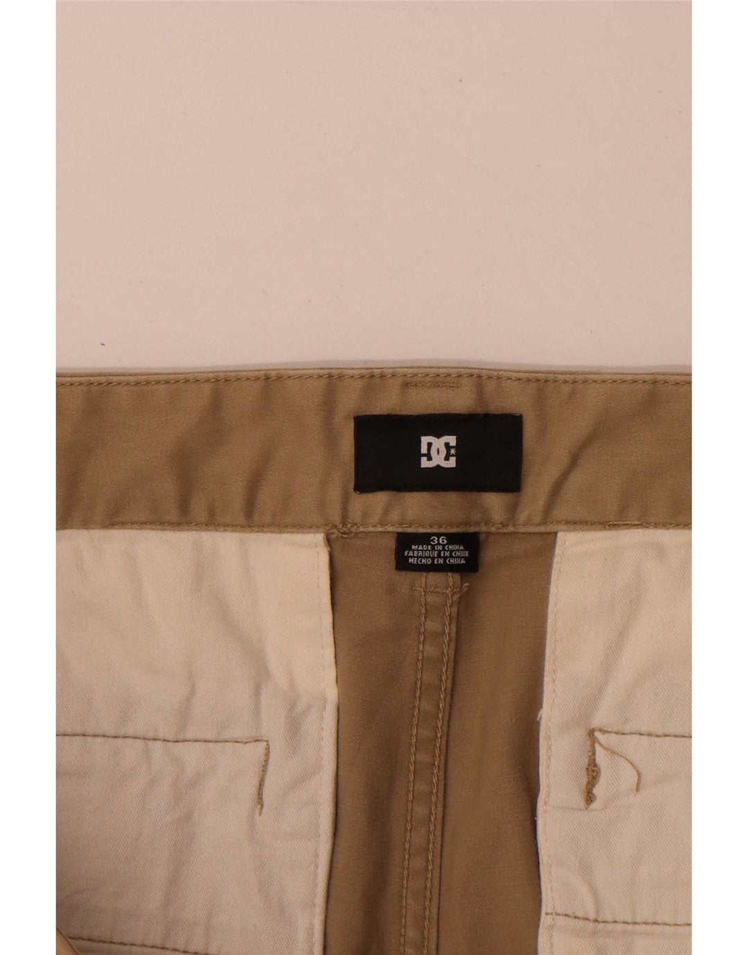 Shorts Chino Masculino DC W36 Grande Algodão Bege