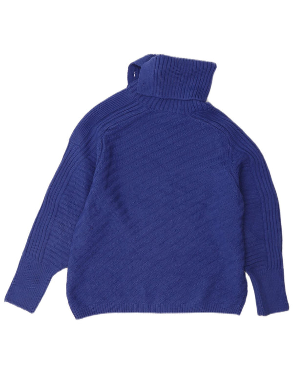 Suéter feminino Marks & Spencer com gola redonda e acrílico azul pequeno Reino Unido 10
