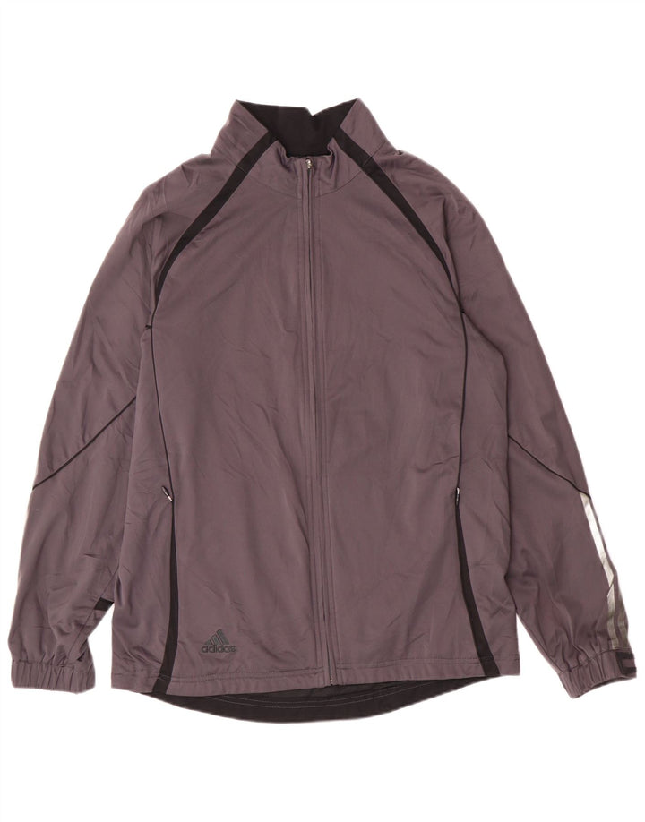 Adidas Mens Tracksuit Top Jacket Médio Cinza Poliéster Esportes