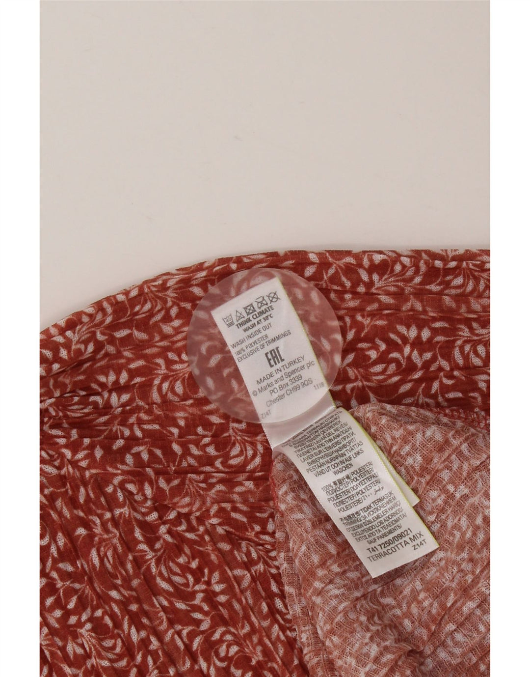 Blusa feminina de manga comprida MARKS & SPENCER UK 12 médio vermelho floral