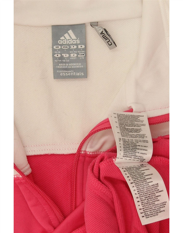 Adidas Womens Tracksuit Top Jacket UK 16/18 Grande Rosa Colorblock