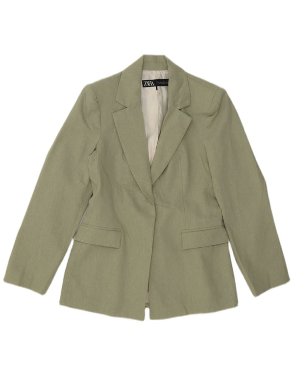 Jaqueta Zara Womens Open Blazer Reino Unido 6 XS Verde