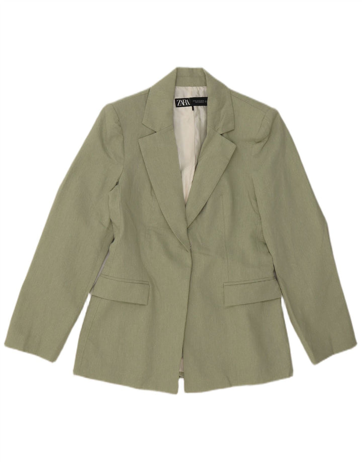 Jaqueta Zara Womens Open Blazer Reino Unido 6 XS Verde