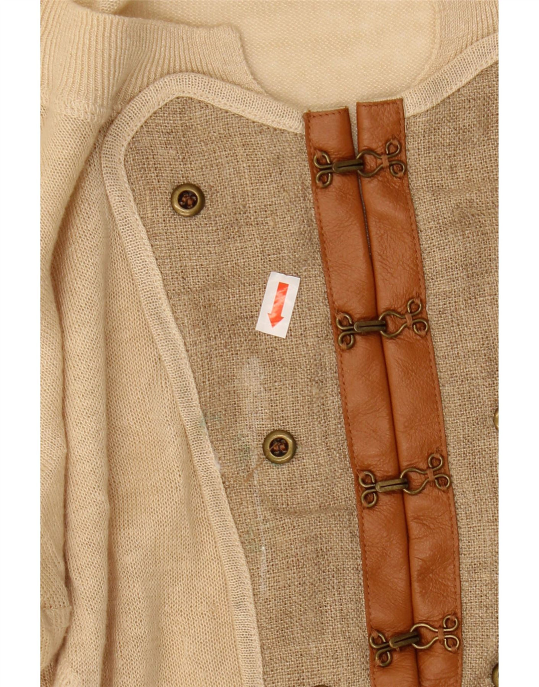 Suéter feminino com gola canoa ALL SAINTS Reino Unido 12 linho bege médio