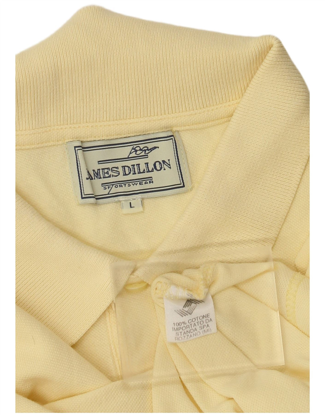 Camisa polo masculina James Dillon grande algodão amarelo