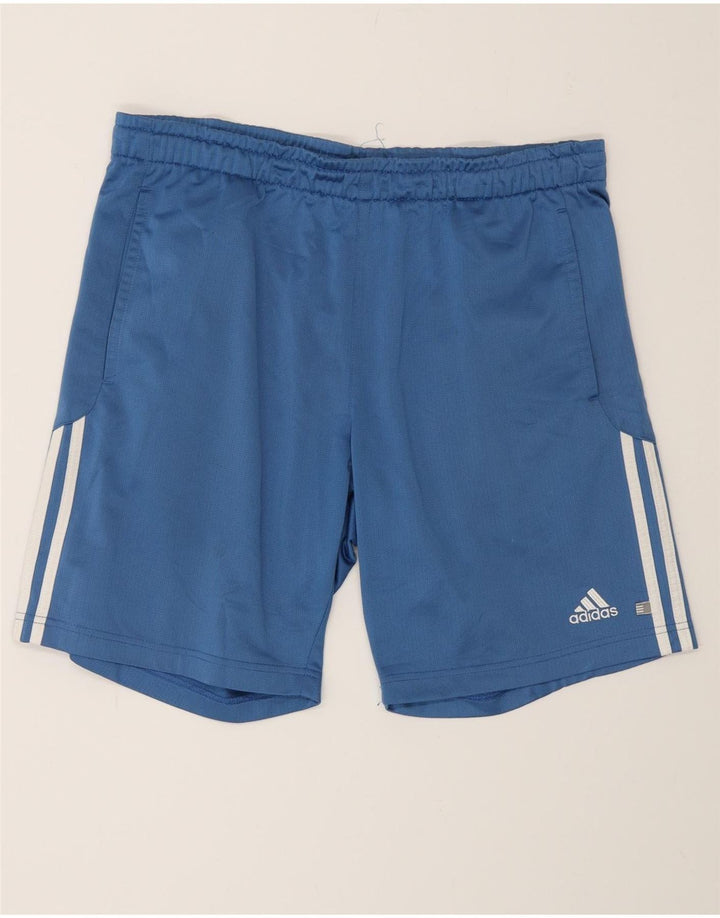 Shorts esportivos masculinos Adidas médio azul poliéster