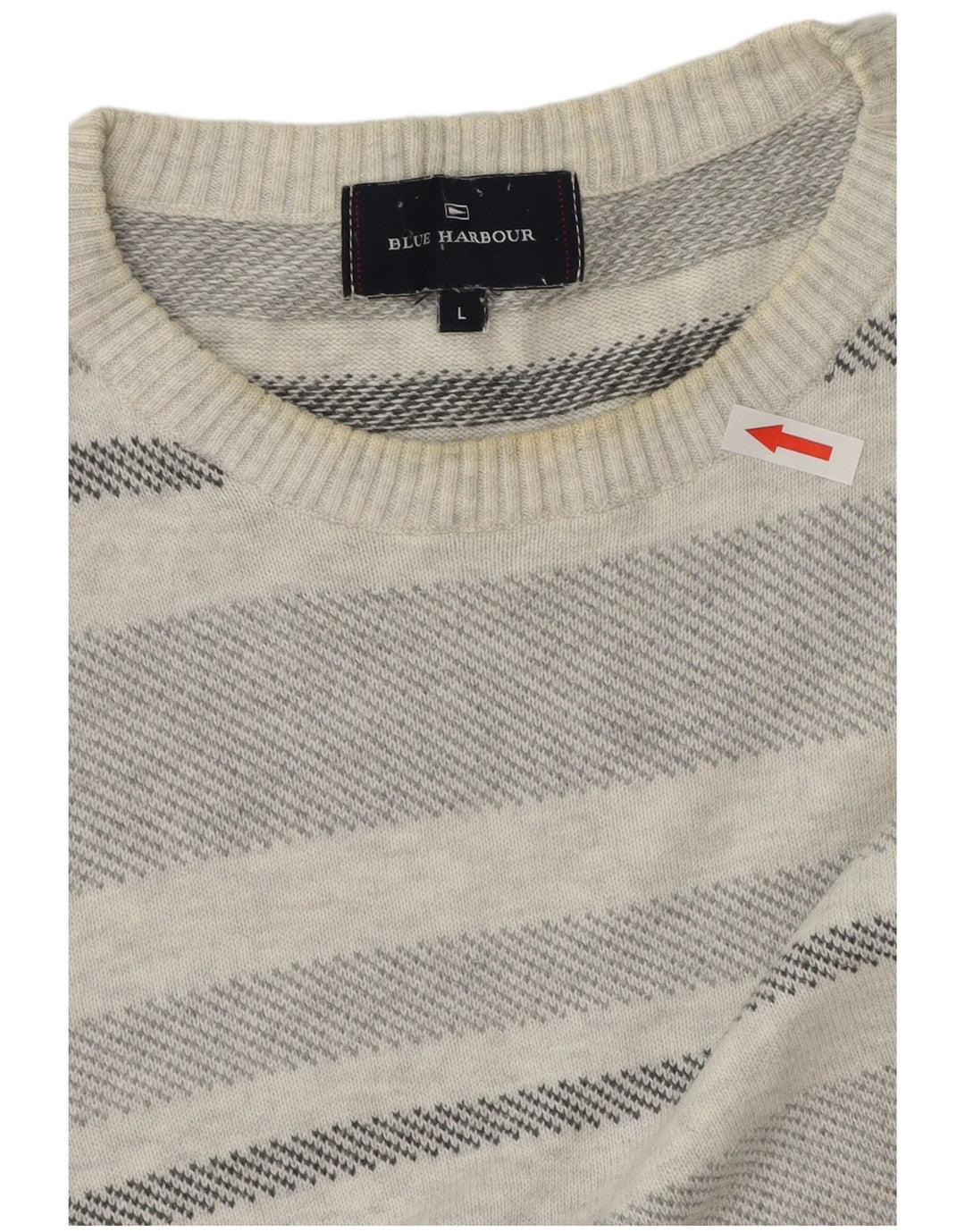 Suéter masculino Marks & Spencer Blue Harbor com gola redonda grande cinza