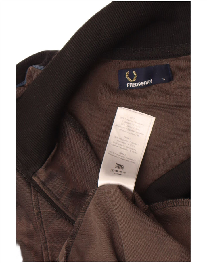 Fred Perry Mens Treino Top Jaqueta Pequena Camuflagem Marrom Poliéster