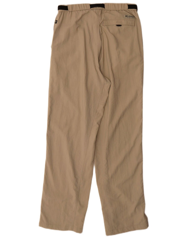 Calça Columbia Masculina Caminhada Pequena W28 L32 Cáqui Nylon Esportiva