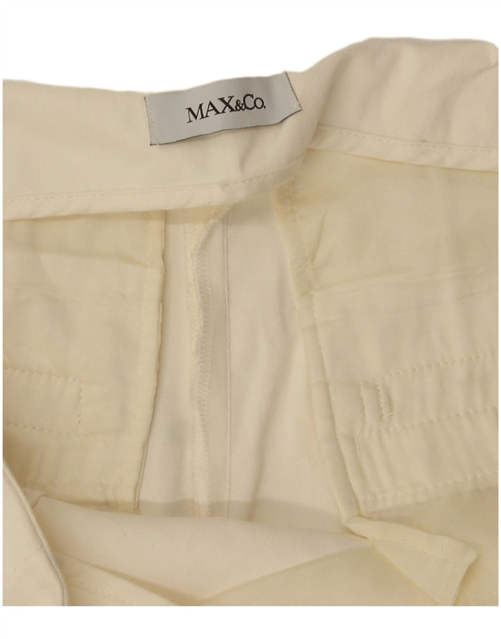 Calça feminina cortada cônica Max & Co. W28 L25 branco