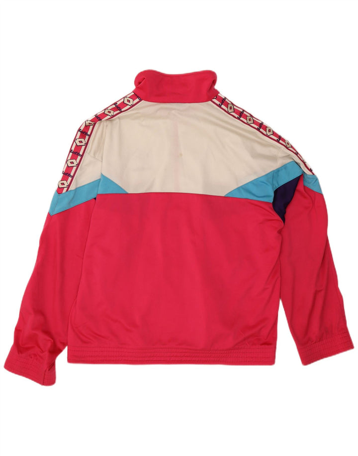 Lotto Mens Graphic Tracksuit Top Jacket Médio Rosa Colorblock Poliéster