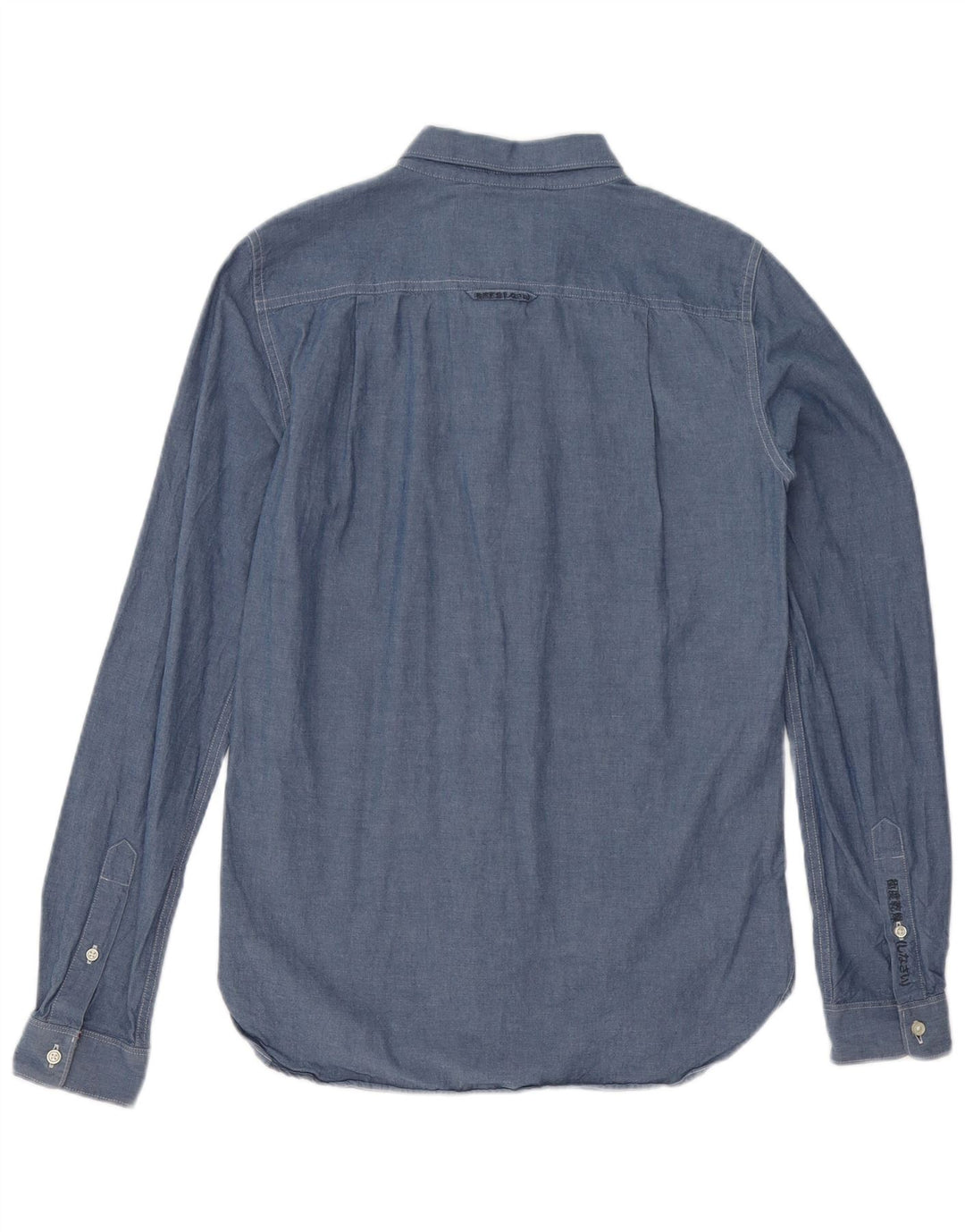 Camisa masculina Superdry pequena azul algodão