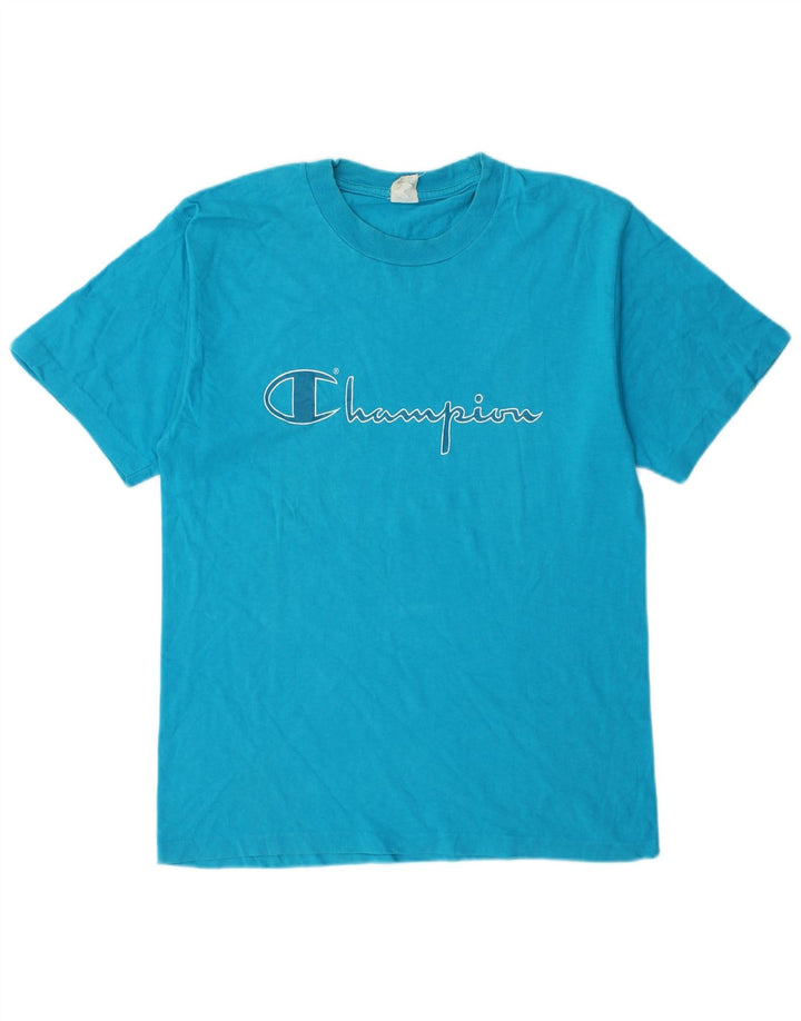 Camiseta masculina estampada Champion algodão azul médio
