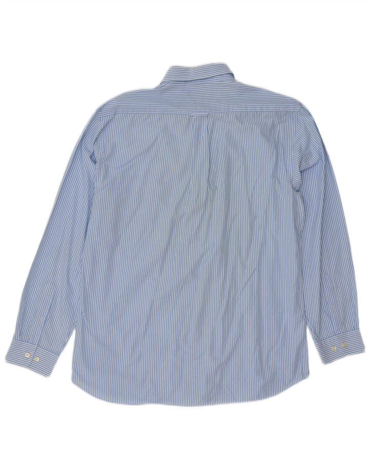 Camisa masculina Gant Regular Fit grande algodão listrado azul