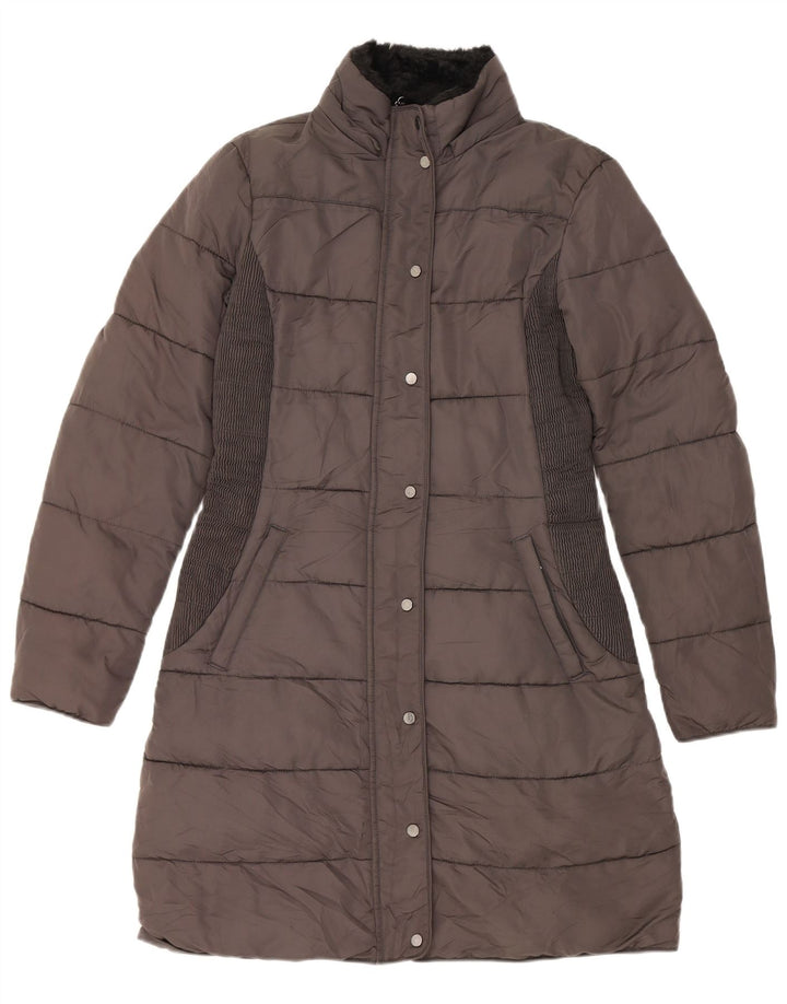Casaco acolchoado feminino Hobbs UK 10 poliéster cinza pequeno