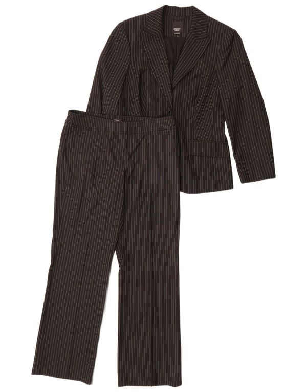 Terno feminino Esprit com 2 botões UK 12 médio W30 L30 preto listrado