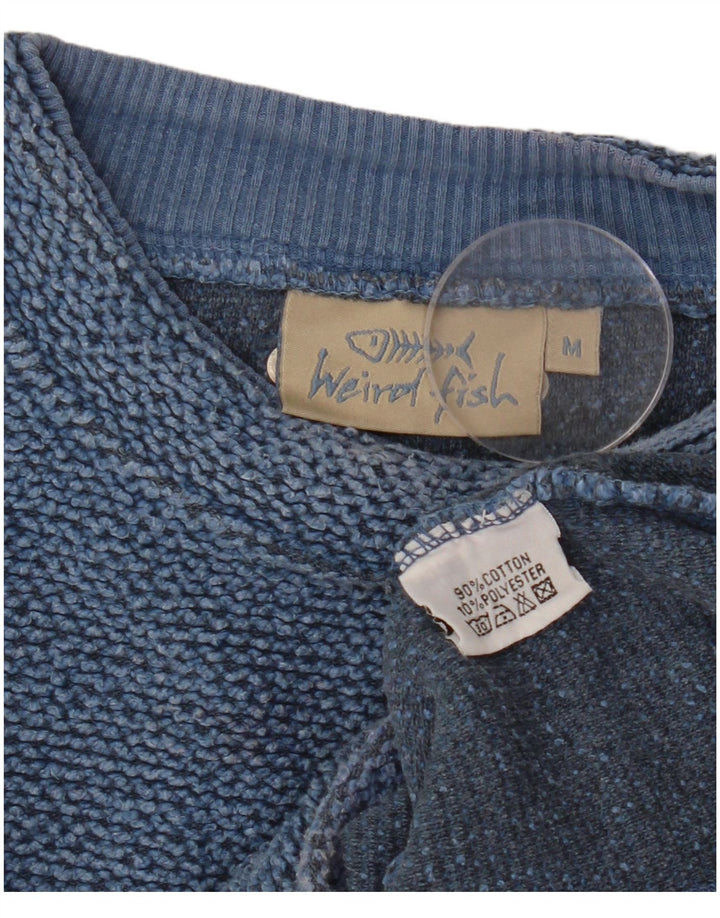 WEIRD FISH moletom feminino jumper UK 14 algodão azul médio