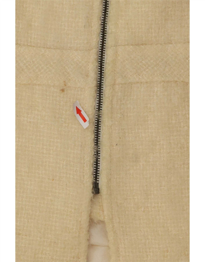 Jaqueta blazer feminina com zíper completo Zara EU 40 médio off white lã