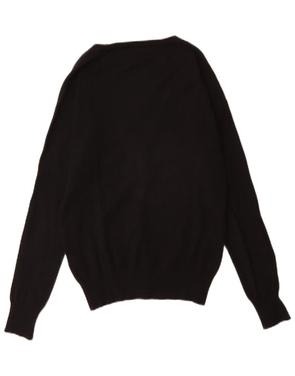 Suéter cardigã feminino Zara Reino Unido 10 pequeno algodão preto