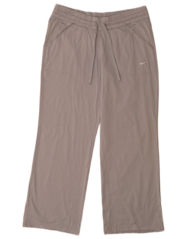 Calça de treino feminina Nike UK 14 poliéster cinza médio
