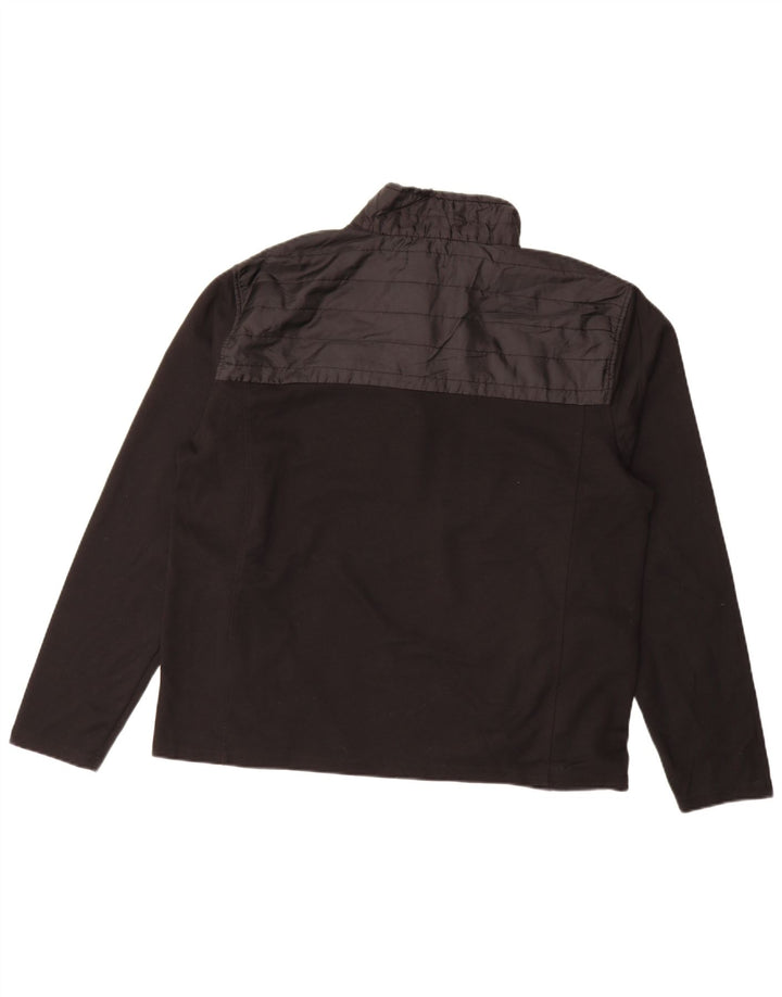 Eddie Bauer Suéter masculino com zíper e gola XL poliéster preto