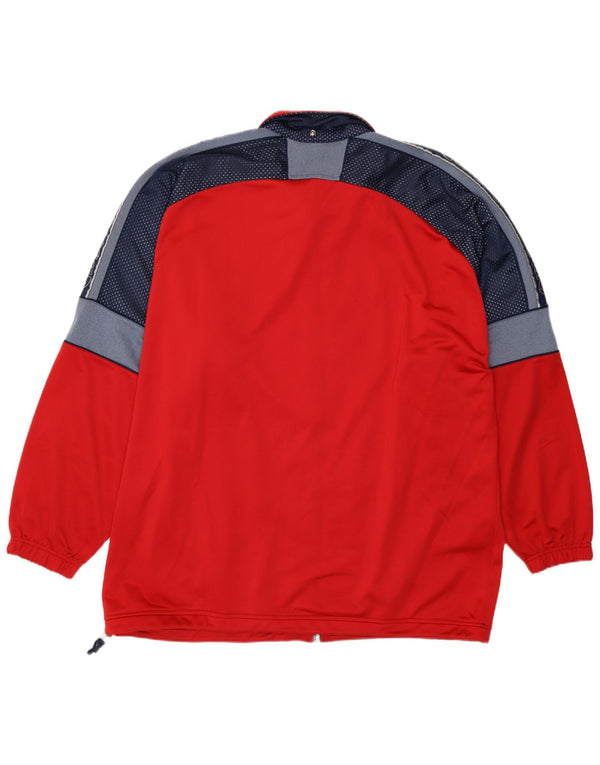 Asics Mens Graphic Tracksuit Top Jacket 3XL Vermelho Colourblock Poliéster