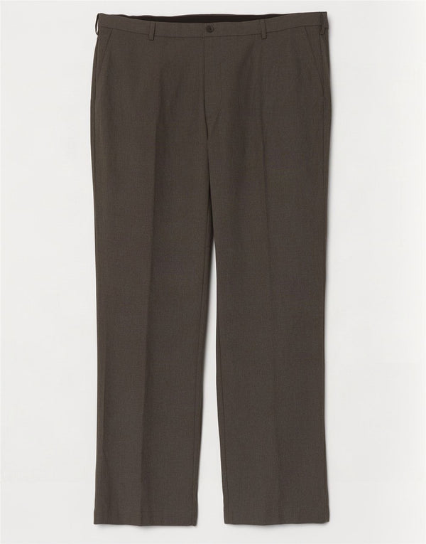 Calça masculina de ajuste regular Marks & Spencer W42 L33 cinza poliéster