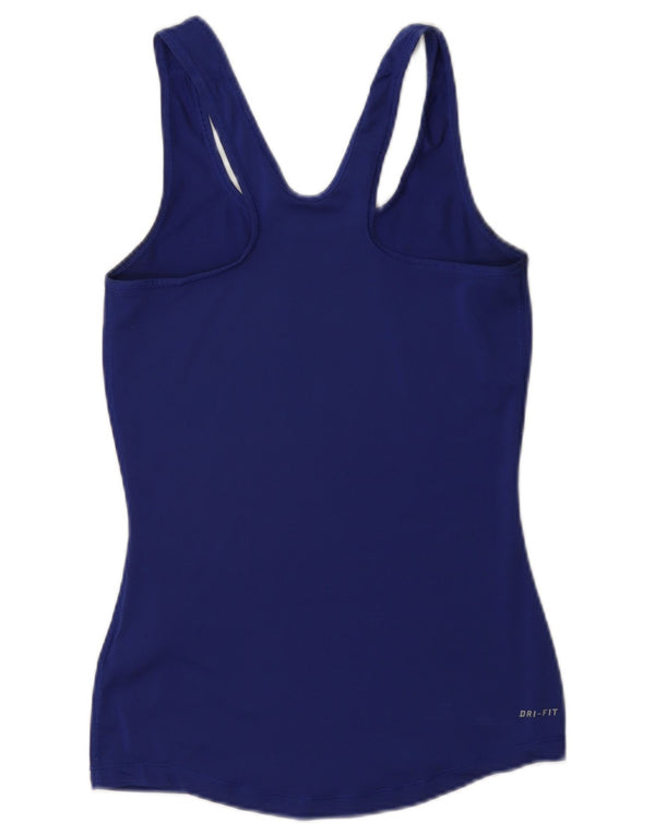Nike Womens Dri Fit Graphic Vest Top UK 6 XS Azul Marinho Poliéster