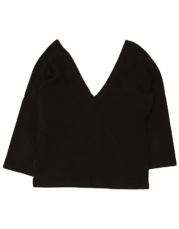Blusa feminina de manga 3/4 Max & Co. Reino Unido 14 grande preta