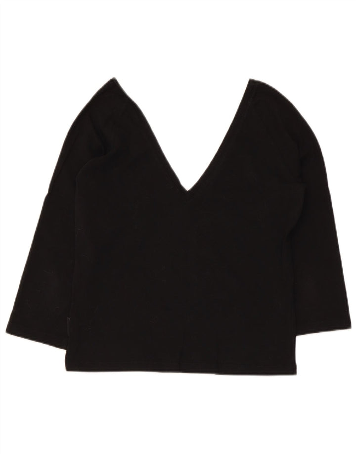 Blusa feminina de manga 3/4 Max & Co. Reino Unido 14 grande preta