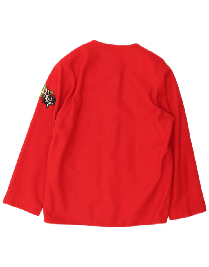 Jaqueta blazer vintage feminina com 5 botões Reino Unido 14 vermelho médio