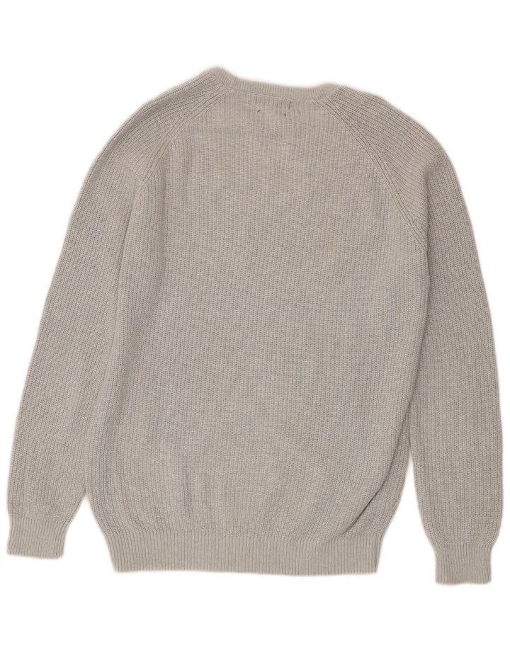 Suéter masculino ZARA com gola redonda, grande algodão cinza