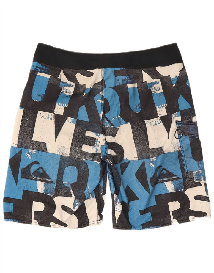 Quiksilver Shorts de natação masculino gráfico grande poliéster preto