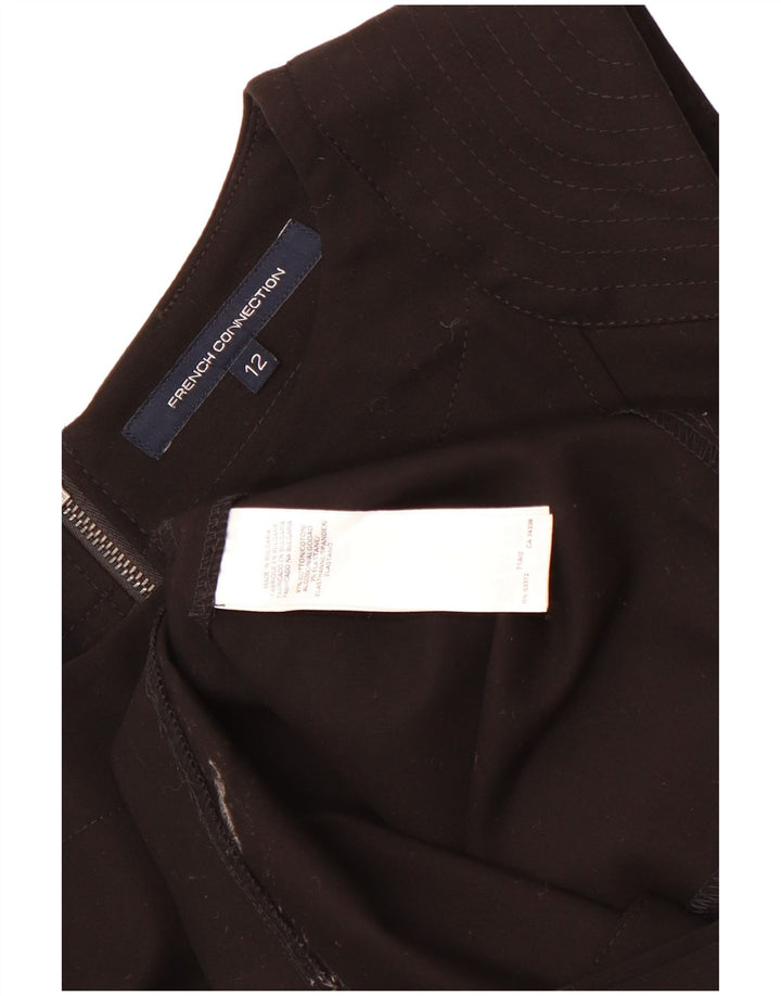 Vestido bainha feminino sem mangas French Connection Reino Unido 12 algodão preto médio