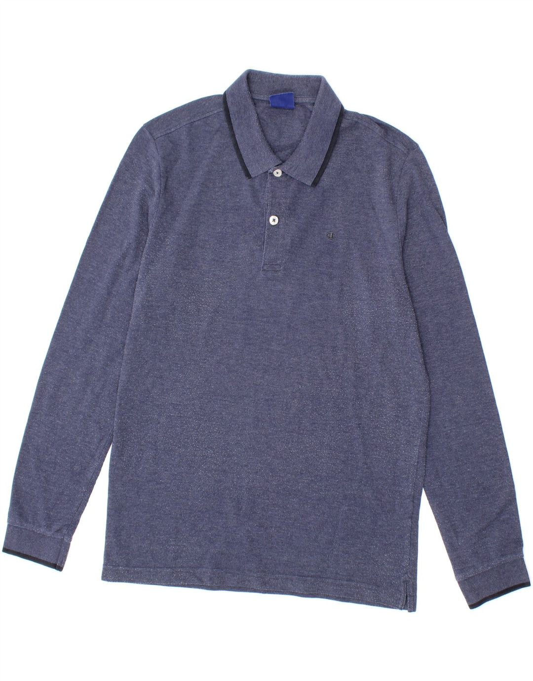 CHAMPION Mens Long Sleeve Polo Shirt Medium Blue Vintage Champion and Second-Hand Champion from Messina Hembry 