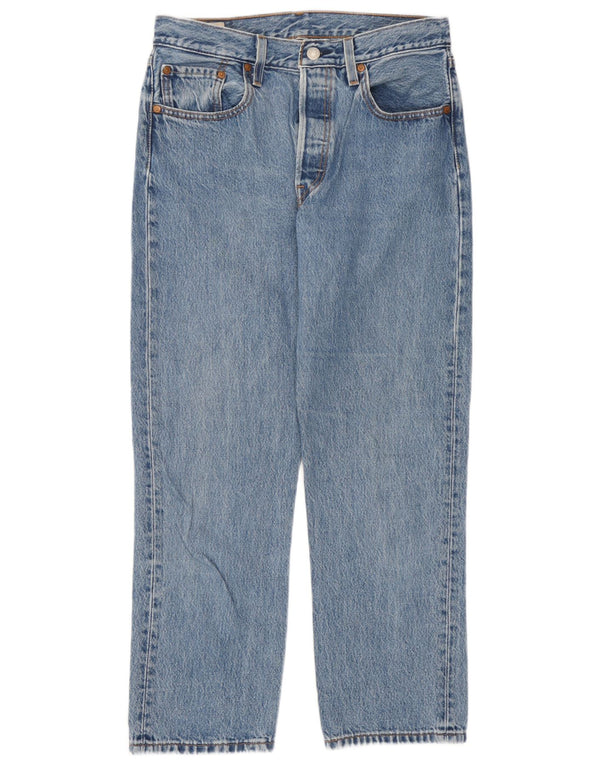 Calça jeans feminina Levi's 501 Straight W28 L26 azul algodão
