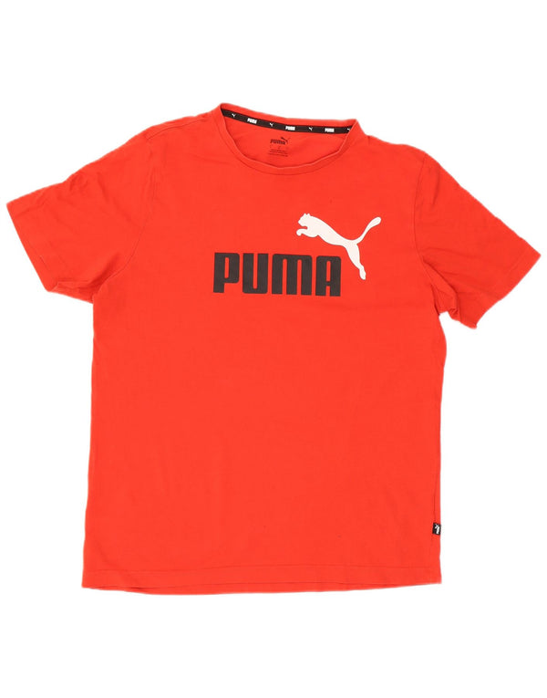 Puma Mens Graphic T-Shirt Top Grande Algodão Vermelho