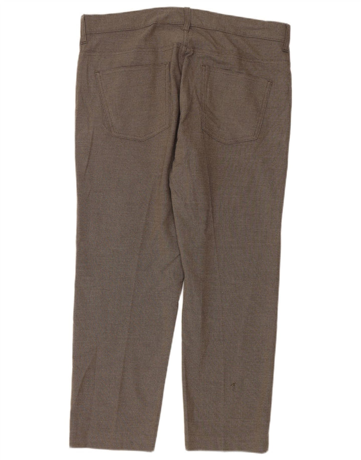 Calça casual masculina Marks & Spencer Slim Fit W36 L29 poliéster marrom