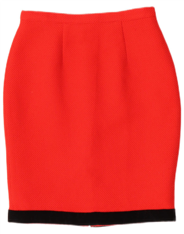 Conjunto de saia feminina VINTAGE de 2 peças IT 44 médio W26 poliéster vermelho