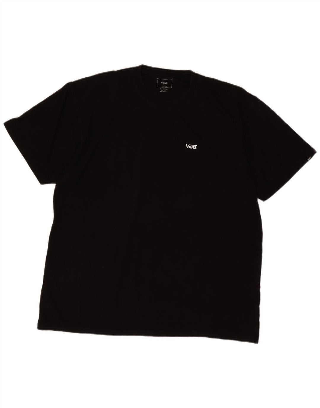Camiseta masculina Vans Classic Fit XL preta de algodão