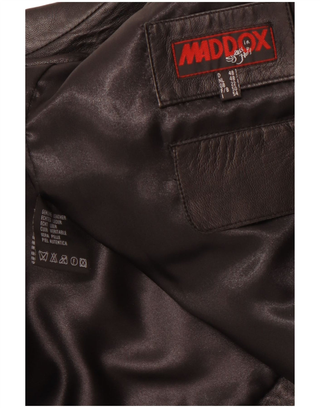 Jaqueta de couro feminina MADDOX UK 22 3XL couro preto