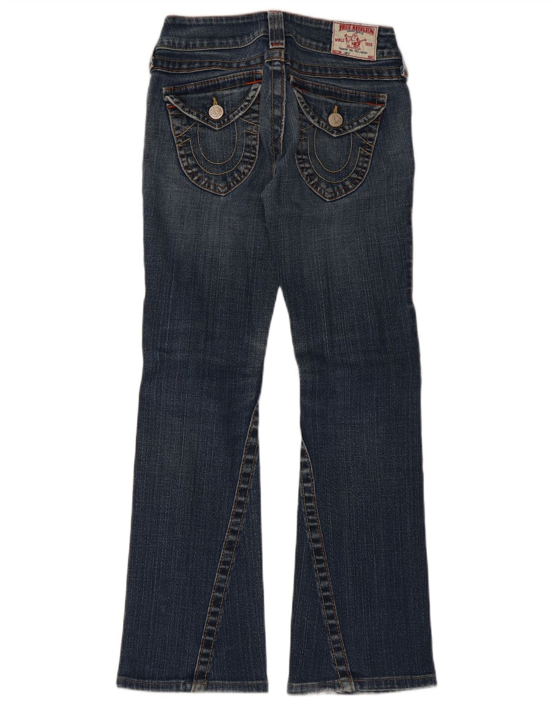 Jeans feminino Bootcut True Religion W24 L27 algodão azul